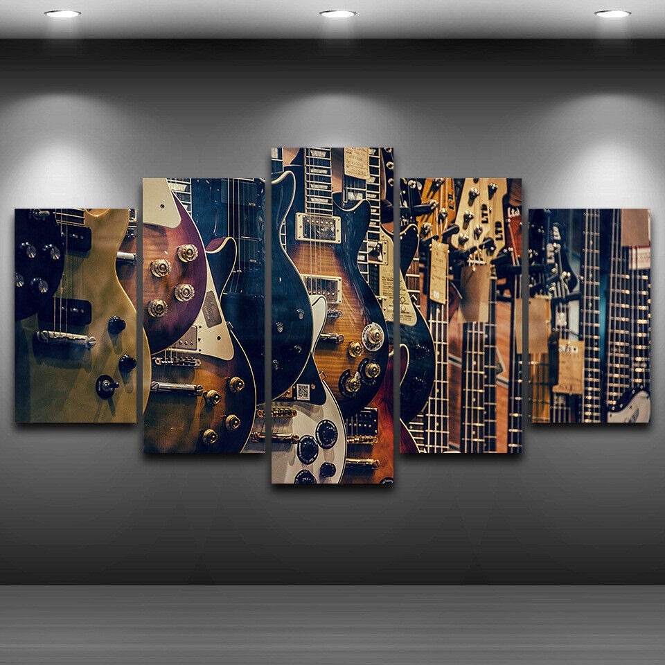 Musical Instrument Of Africa - Bez ramki płótno 5 sztuk Vintage