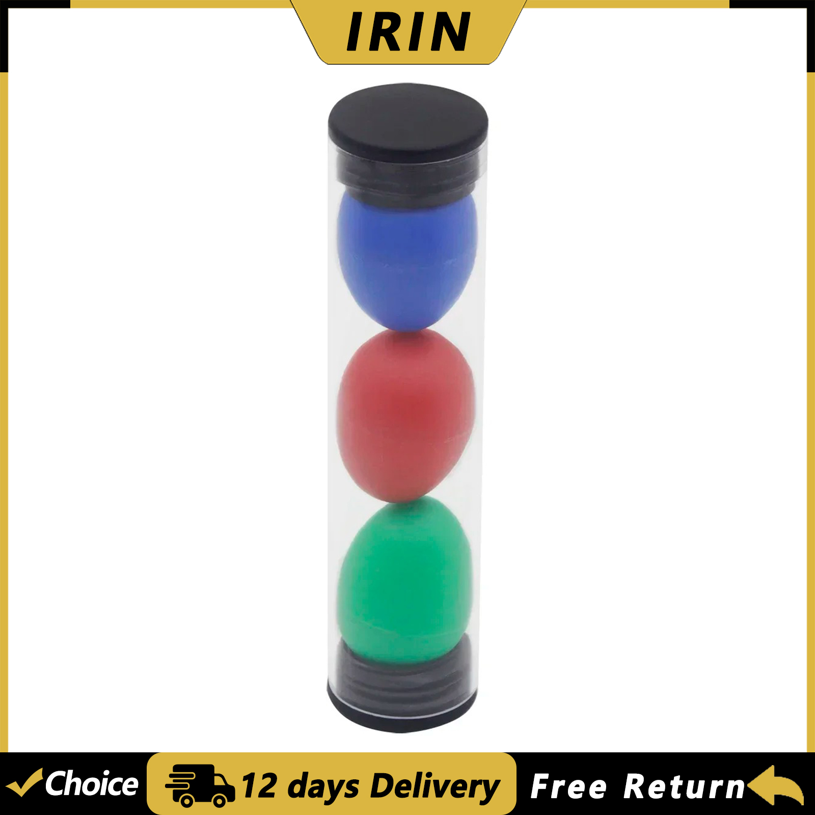 Musical Instrument Maraca - IRIN 3 szt. Kolorowe jajka z