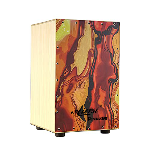 Musical Instrument Cajon - Kolorowy drewniany ręczny cajon, zestaw perkusyjny,