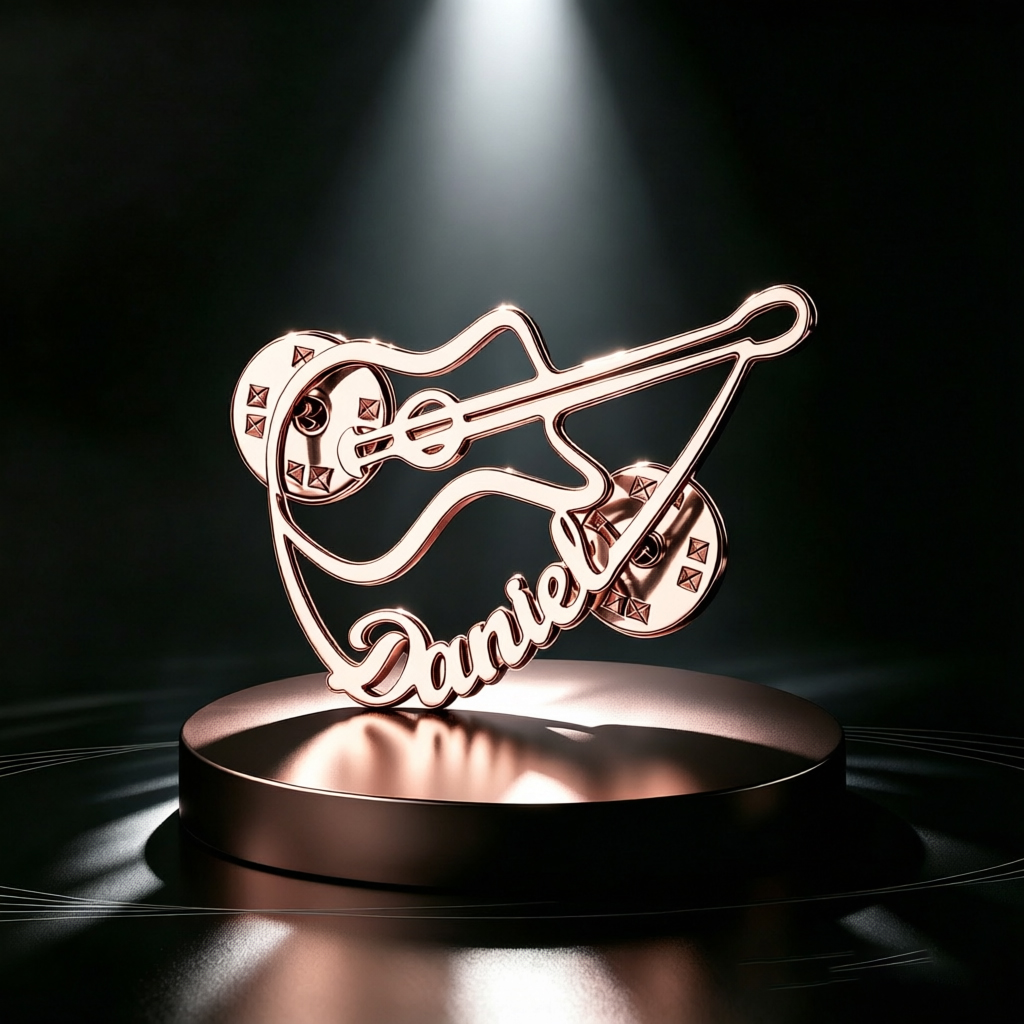 Spersonalizowana broszka skrzy – Musical Instrument Name recenzja i cena